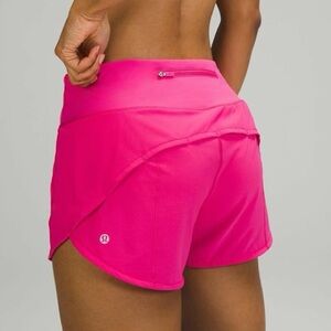Lululemon Speed Up Mid-Rise 4” shorts in Sonic Pink